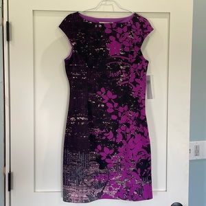 Black and purple cap sleeve dress size 10